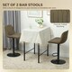 image 3 of HOMCOM Bar Stools Set of 2, Modern Armless Bar Chairs Brown