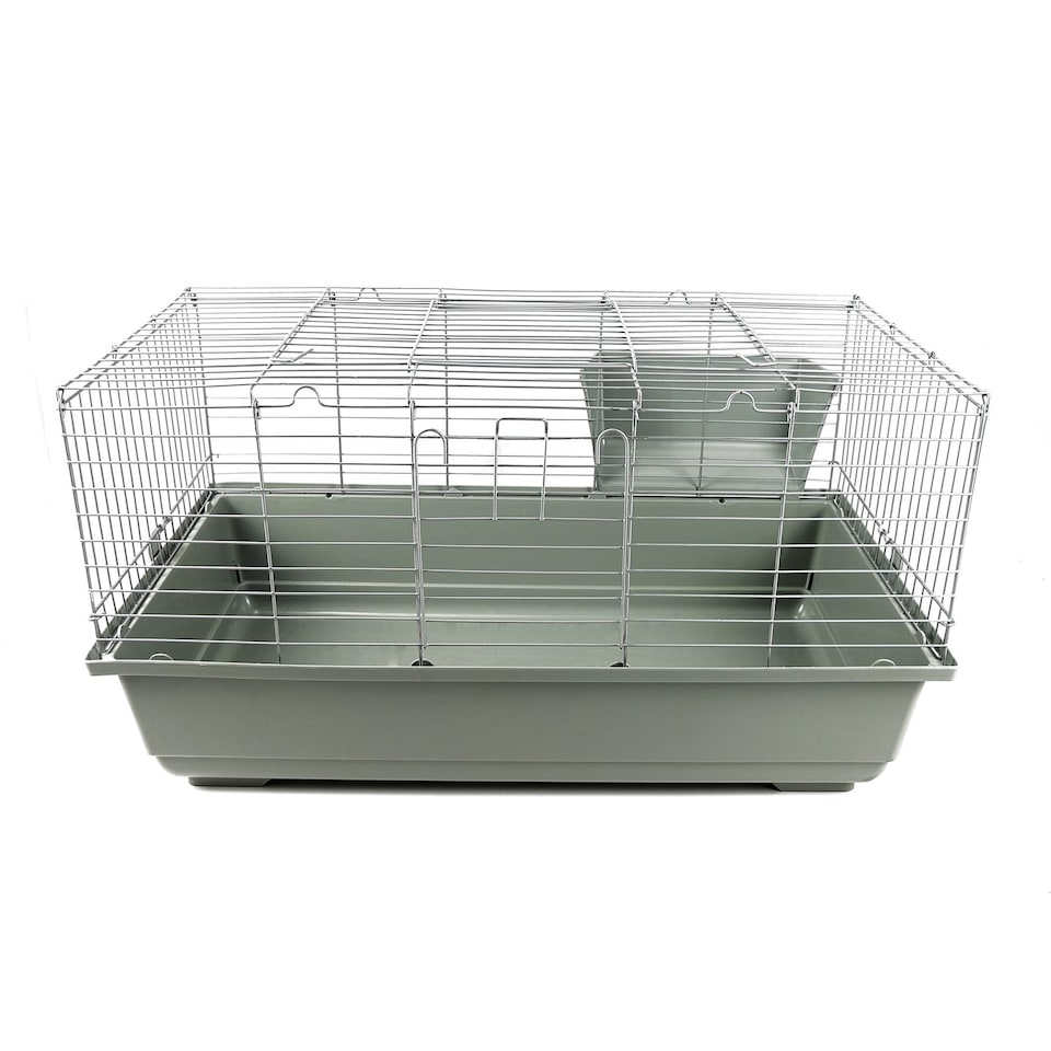 image 1 of Rabbit & Guinea Pig Cage 120cm - Silver/Beige with Hayrack | Little Friends