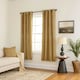 image 4 of Ochre Velvet Darkening Eyelet Curtains - 46x54 Inch Drop - 2 Panel | Yellow | One Size