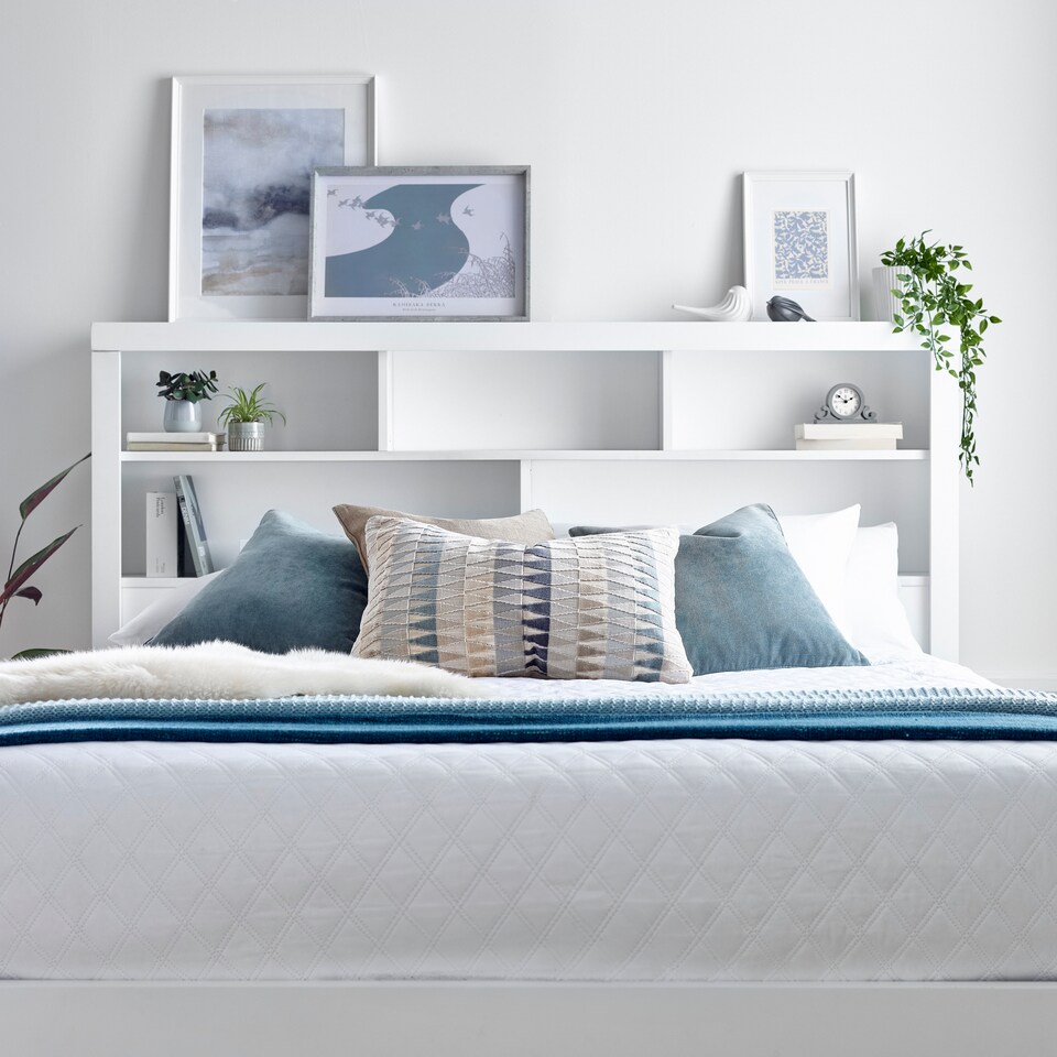 image 1 of 4ft6 Double White Wood Wooden Lift Up Ottoman Storage Bed Frame Bedstead