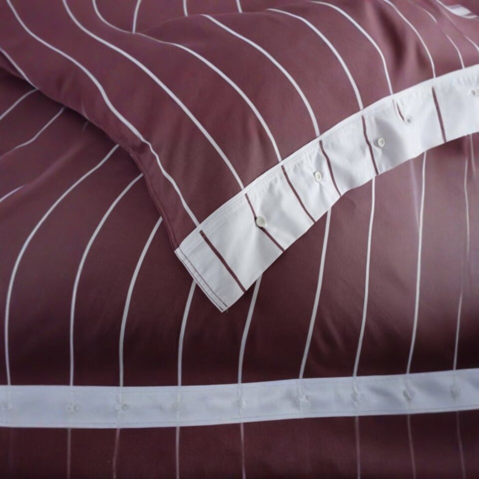 image 1 of TLC Pin Stripe Duvet Set | Red | Red | King | 1