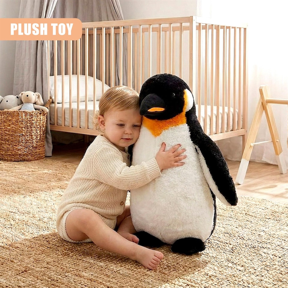 image 1 of The Magic Toy Shop Giant Penguin Soft Plush Toy 60cm Standing Emperor Animal