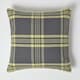 image 1 of Homescapes Grey & Yellow Tartan Pattern Cushion Cover - 60 x 60 cm | Grey | Grey & Yellow | 60 x 60 cm