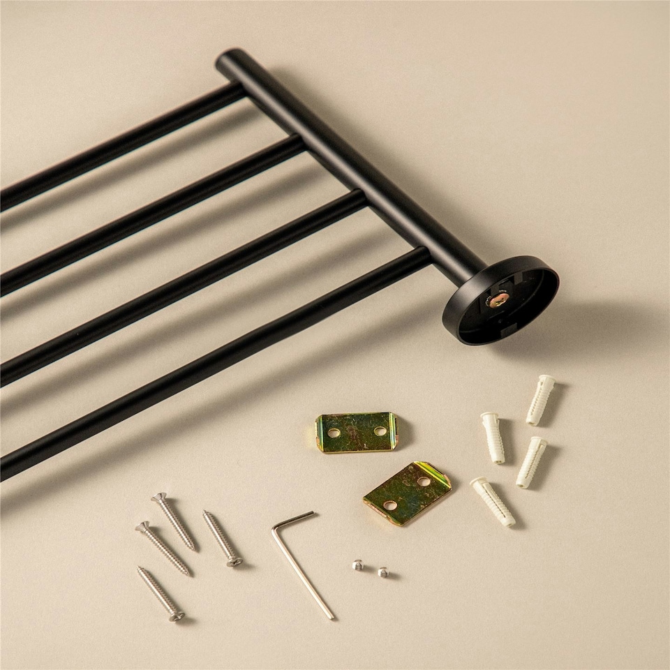 image 1 of Cosmic TOALLERO Towel Wall Mount Rail w/ Matte Chrome Stainless Steel Finish 60cm
