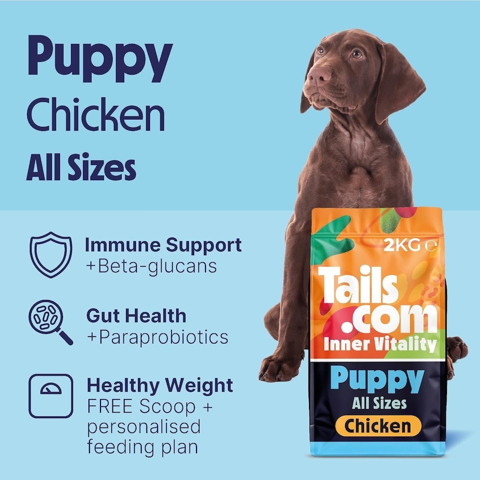 image 1 of Tails.com Inner Vitality Dry Dog Food Puppy Chicken 4 x 2kg