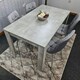 image 9 of Dining Table with 4 Grey Velvet Chairs Stone Grey Effect Wood Table Set for Dining Room Grey