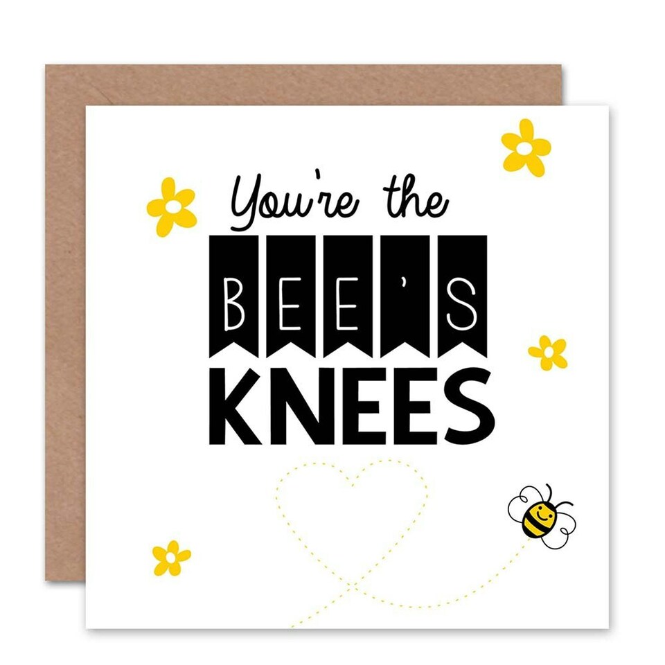 image 1 of Love Bees Knees Bee Flower New Friend Friendship Card