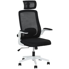 HOMCOM Executive Mesh Office Chair with Headrest, Lumbar Support, Grey Black