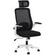 image 1 of HOMCOM Executive Mesh Office Chair with Headrest, Lumbar Support, Grey Black