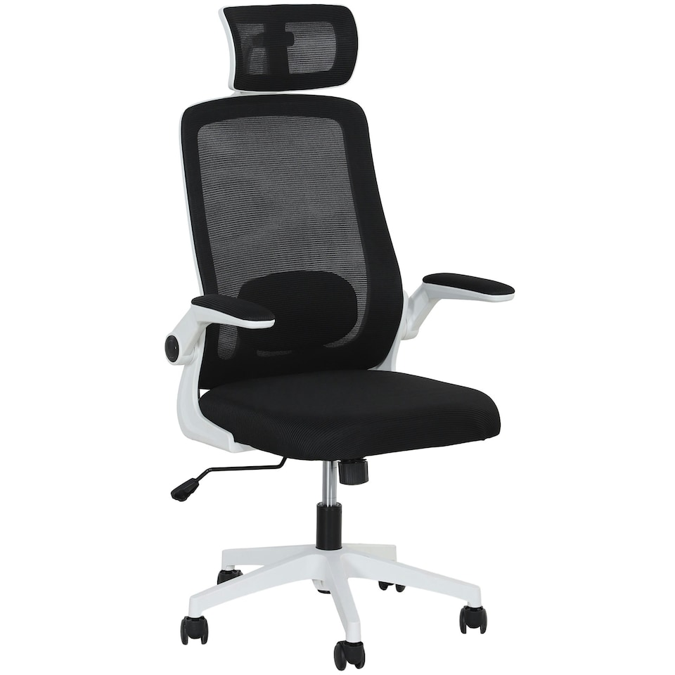image 1 of HOMCOM Executive Mesh Office Chair with Headrest, Lumbar Support, Grey Black