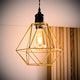 image 3 of ValueLights Modern Geometric Gold Metal Basket Cage Ceiling Pendant Light Shade