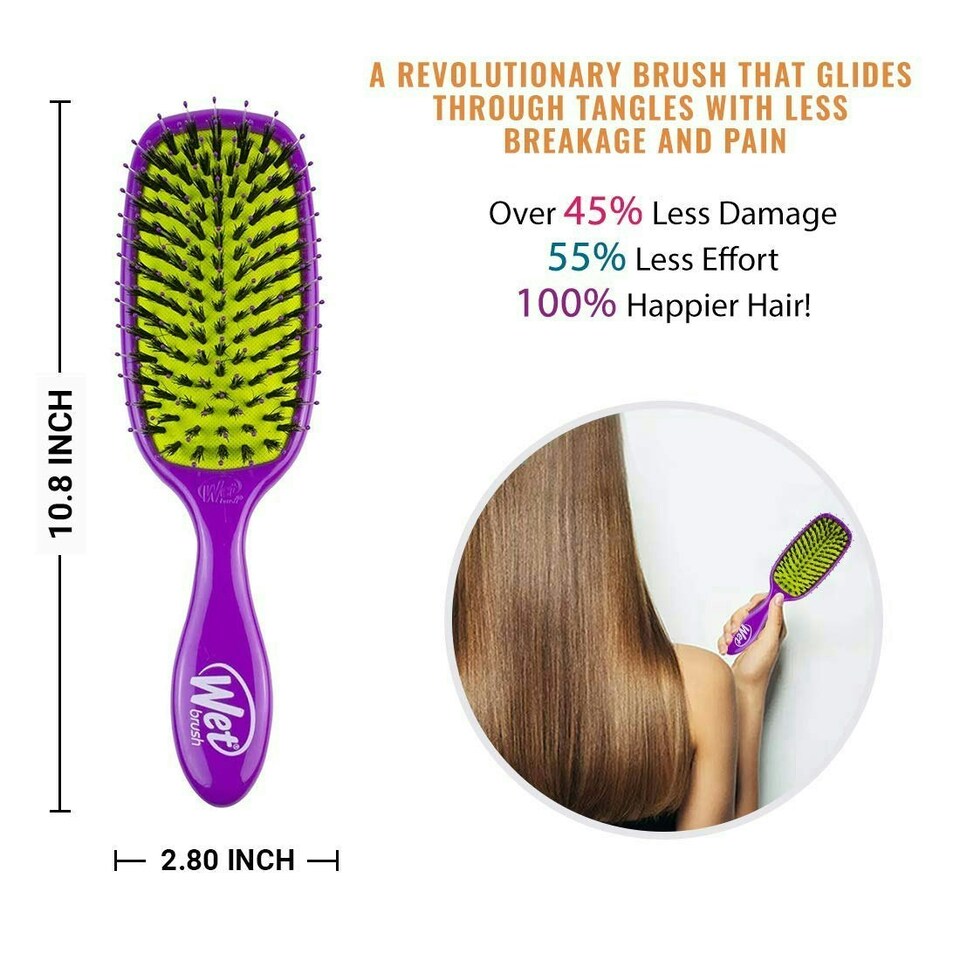 image 1 of WetBrush Shine Enhancer Brush, Intelliflex & Boar, Purple
