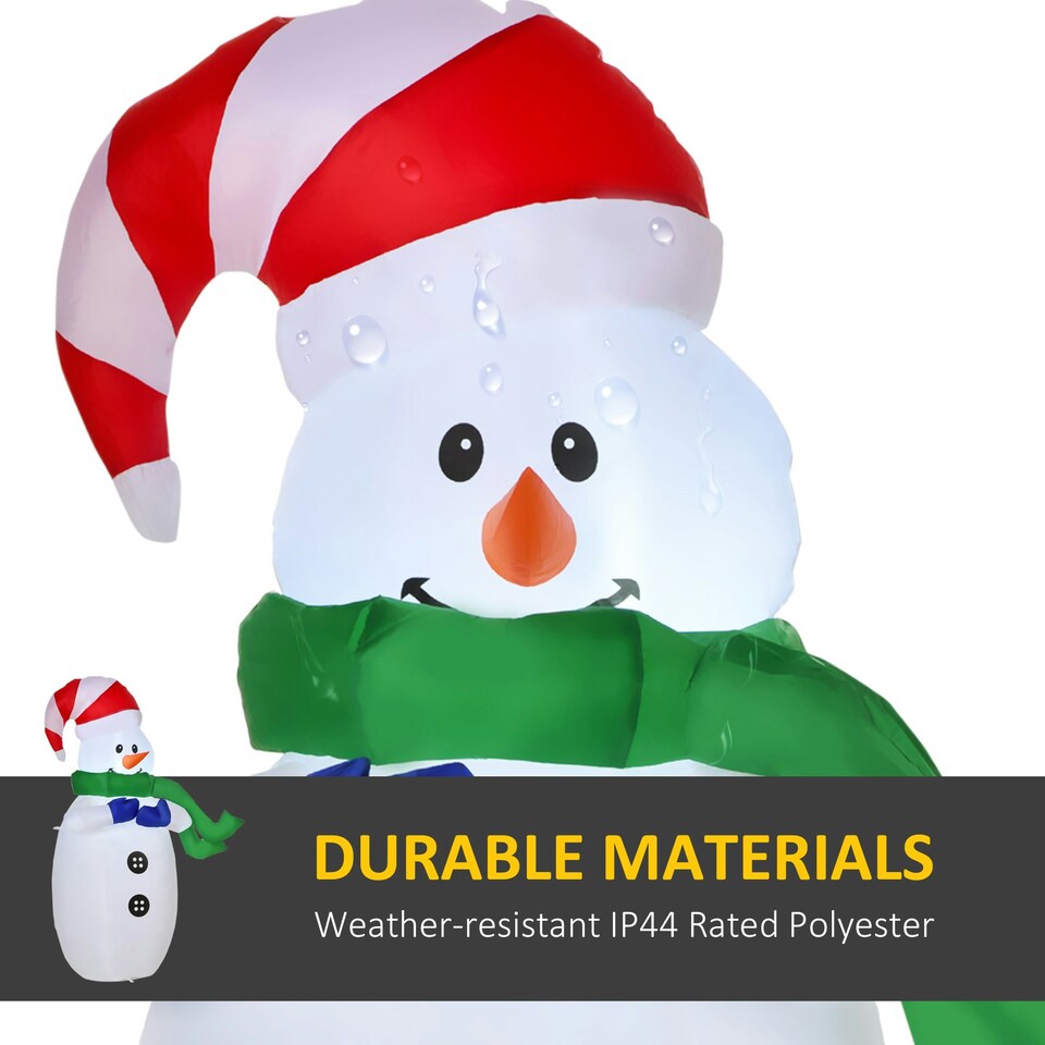 image 1 of HOMCOM 4ft Inflatable Christmas Snowman Decoration LED Lights for Lawn Garden