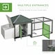 image 4 of PawHut Chicken Coop Hen Poultry House w/ Nesting Box Outdoor Run Patio Wooden