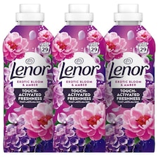 Lenor | Exotic Bloom and Amber Fabric Conditioner 29 Wash | 87 Washes x 3 Bottles | 2697ml