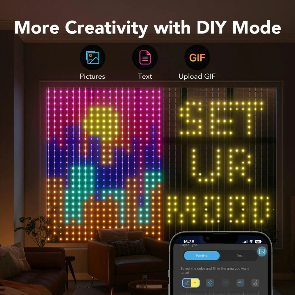 image 1 of Govee WIFI & Bluetooth Curtain Light
