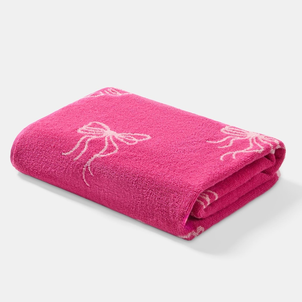 image 1 of OHS Bows 100% Premium Cotton Bath Towel Hotel Quality Soft Absorbent | Pink | Bath towel