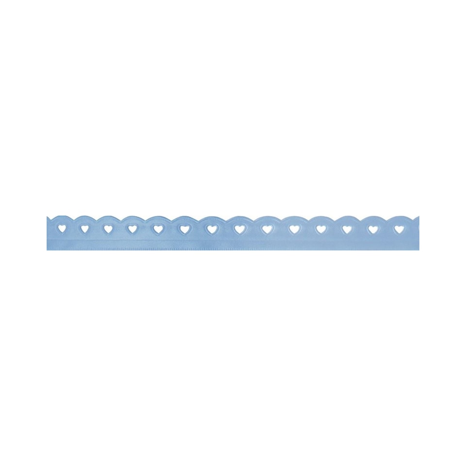 Berisfords Cornflower 12mm Lace Heart Ribbon for Dressmaking - per metre