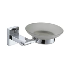 Showerdrape Unity Chrome Stainless Steel Wall Mounted Frosted Glass Soap Dish