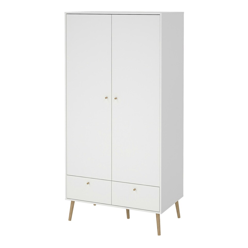 image 1 of Cumbria Wardrobe with 2 Doors + 2 Drawers White