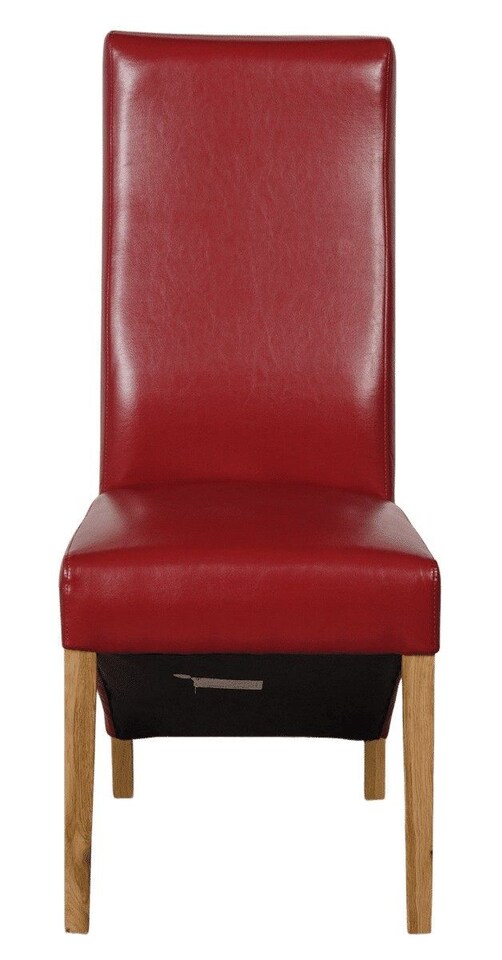image 1 of Lola Leather Dining Chairs for Dining Room or Kitchen | Red | Red