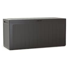 280L Outdoor Storage Box Garden Patio Plastic Lid Container | Brown | 1