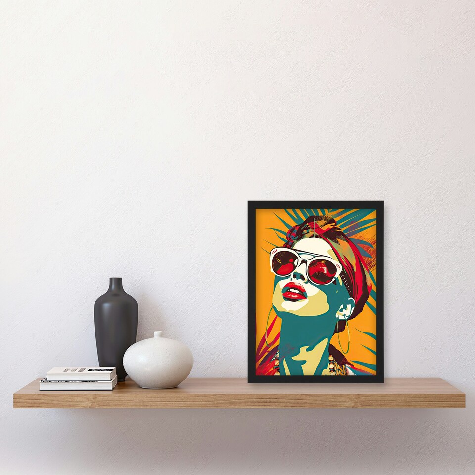 image 1 of Holiday Travel Vibes Colourful Portrait Black Framed Wall Art Print A4