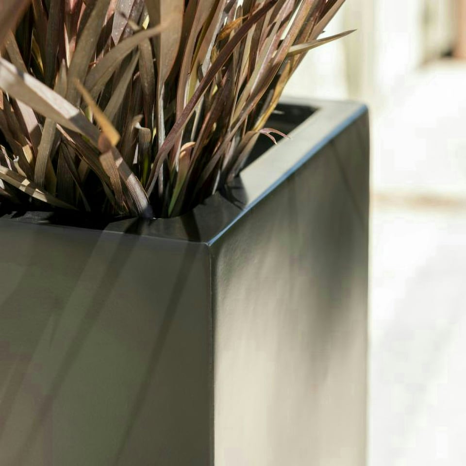 image 1 of Primrose Fibreglass Tall Trough Planter in Matt Black 90cm