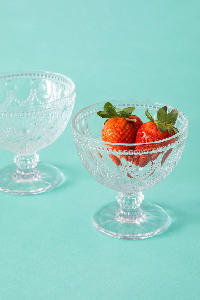 image 1 of Fleur Set Of Two Clear Glass Sundae Dishes