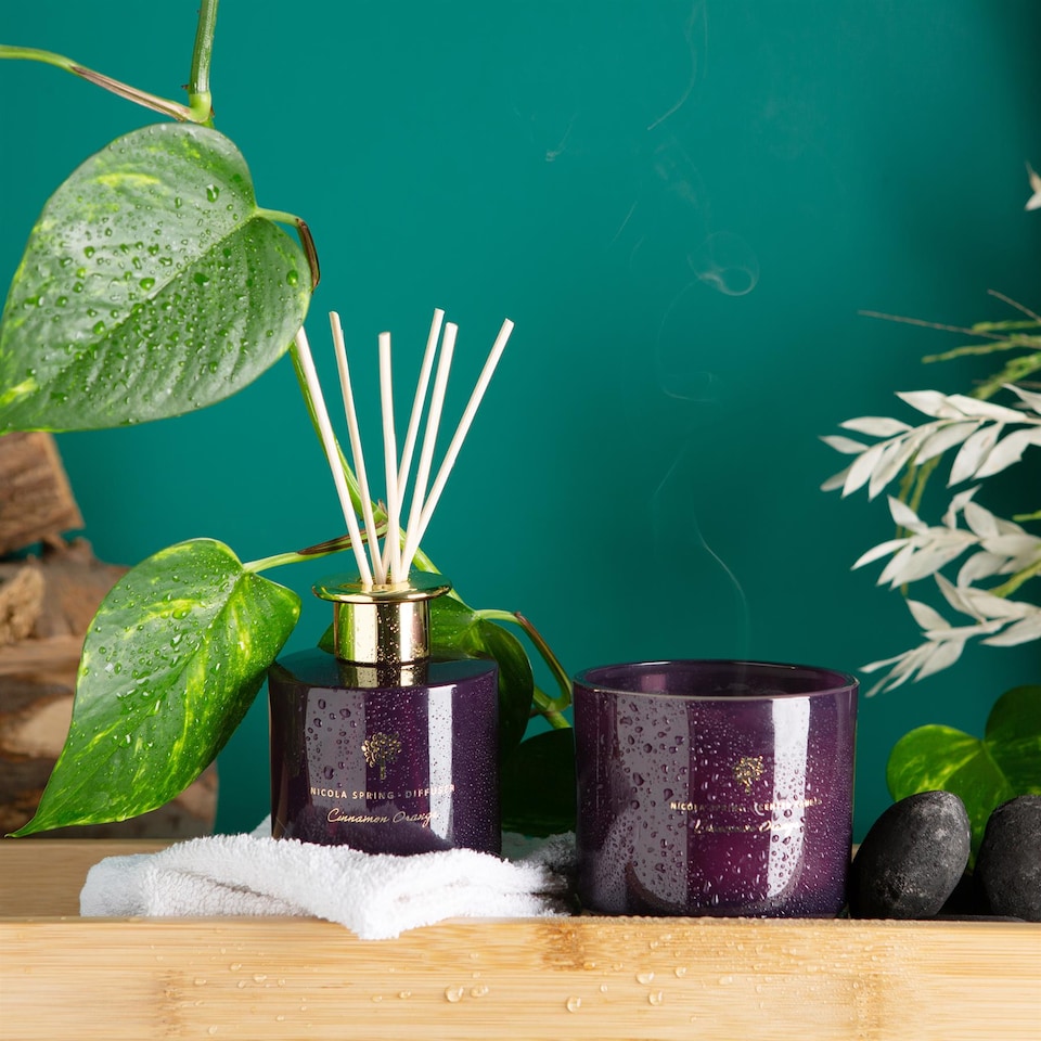 image 1 of Nicola Spring Soy Wax Scented Candles - 350g - Cinnamon & Orange - Pack of 3 | Purple | Purple