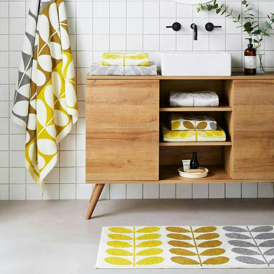 image 1 of Orla Kiely Trio Stem Dune 100x150cm Bath Sheet