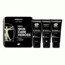 Green People For Men Skin Care Heroes - Natural & Organic Gift Set - Cooling Shaving & Grooming - SLS, Paraben & Ethanol Free - Vegan