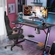 image 2 of Alivio Ergonomic Gaming Chair with Massage Lumbar Cushion & Retractable Footrest, PU Leather Video Game Chair (Black)