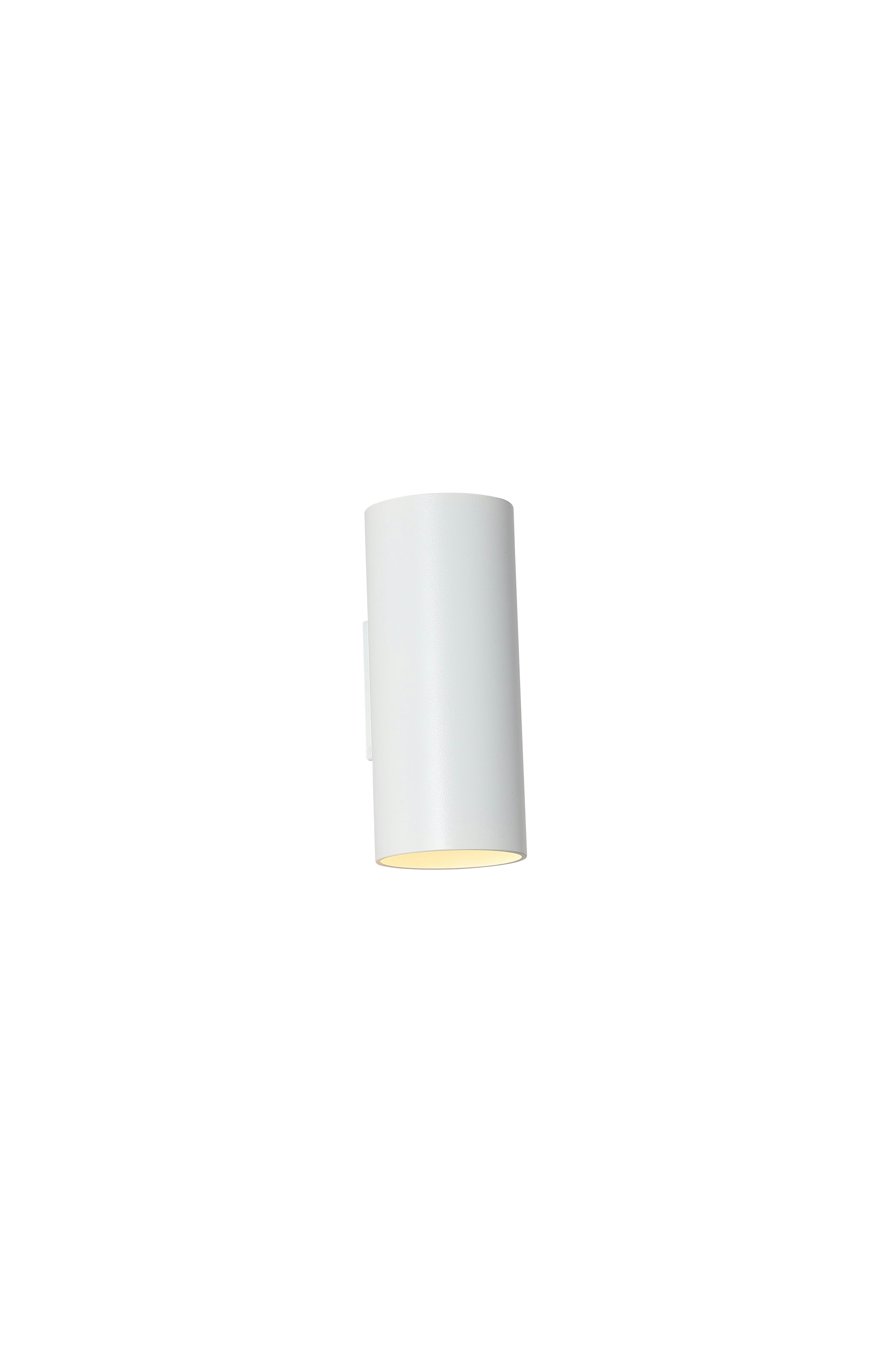 Lighting Collection Cyls Cylinder Up & Down Wall Light in White