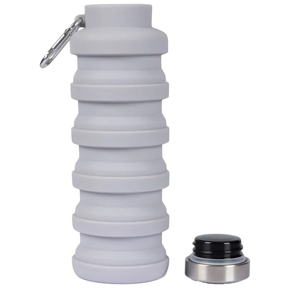 image 1 of Trespass Vavo Foldable Silicone Water Bottle | Grey | Platinum | 1