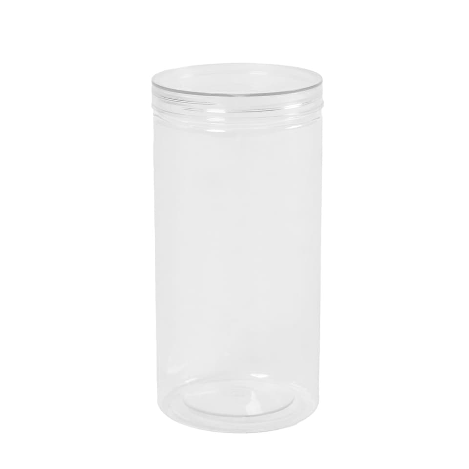 image 1 of OHS Large Round Plastic Airtight Food Storage Container Jar, 1.4L - Clear