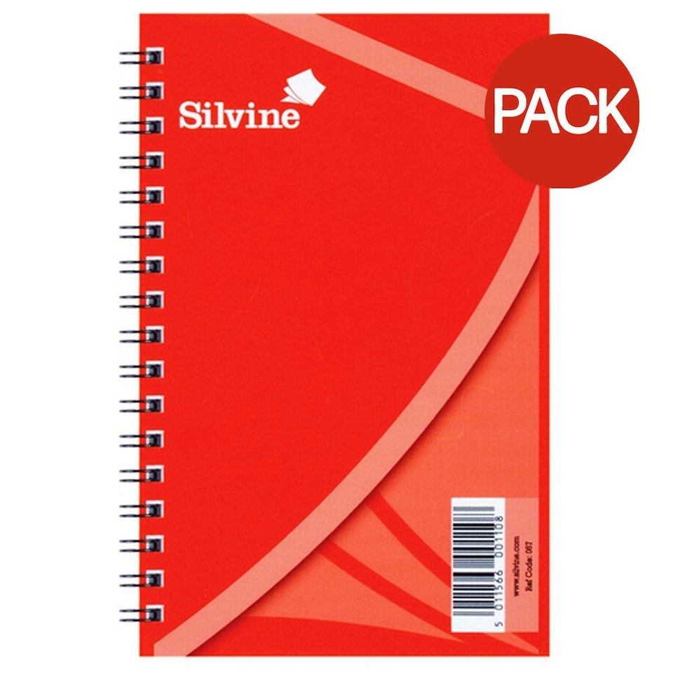 Silvine Twin Wire Spiral Notebook (Pack Of 36) - Red - One Size