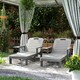 image 10 of Outsunny Set of 2 Resin Reclining Sun Loungers for Garden, Dark Grey 
