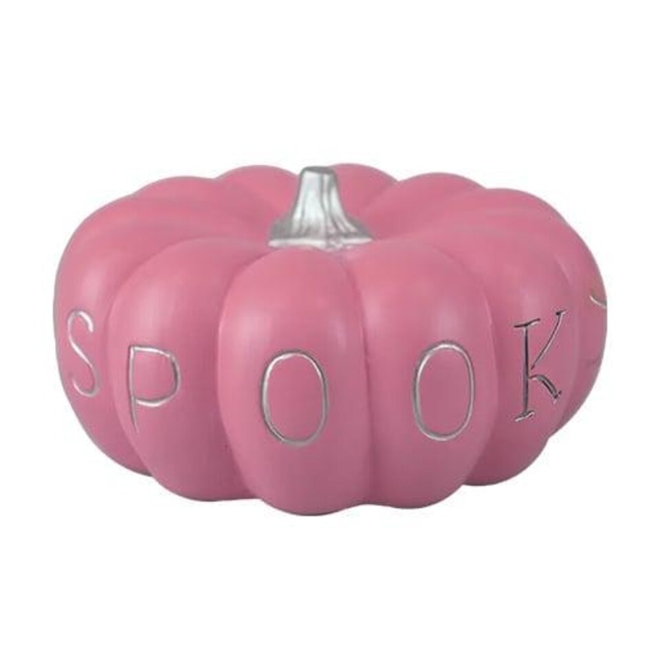 Spooky Pink Terracotta Pumpkin Halloween Decoration 19cm