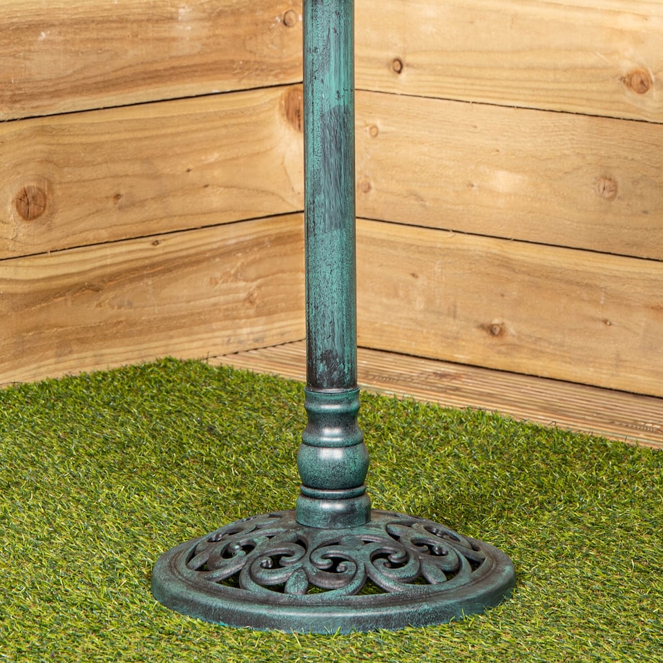 image 1 of 63cm Verdi Green Traditional Garden Patio Resin Bird Bath | Green | Green