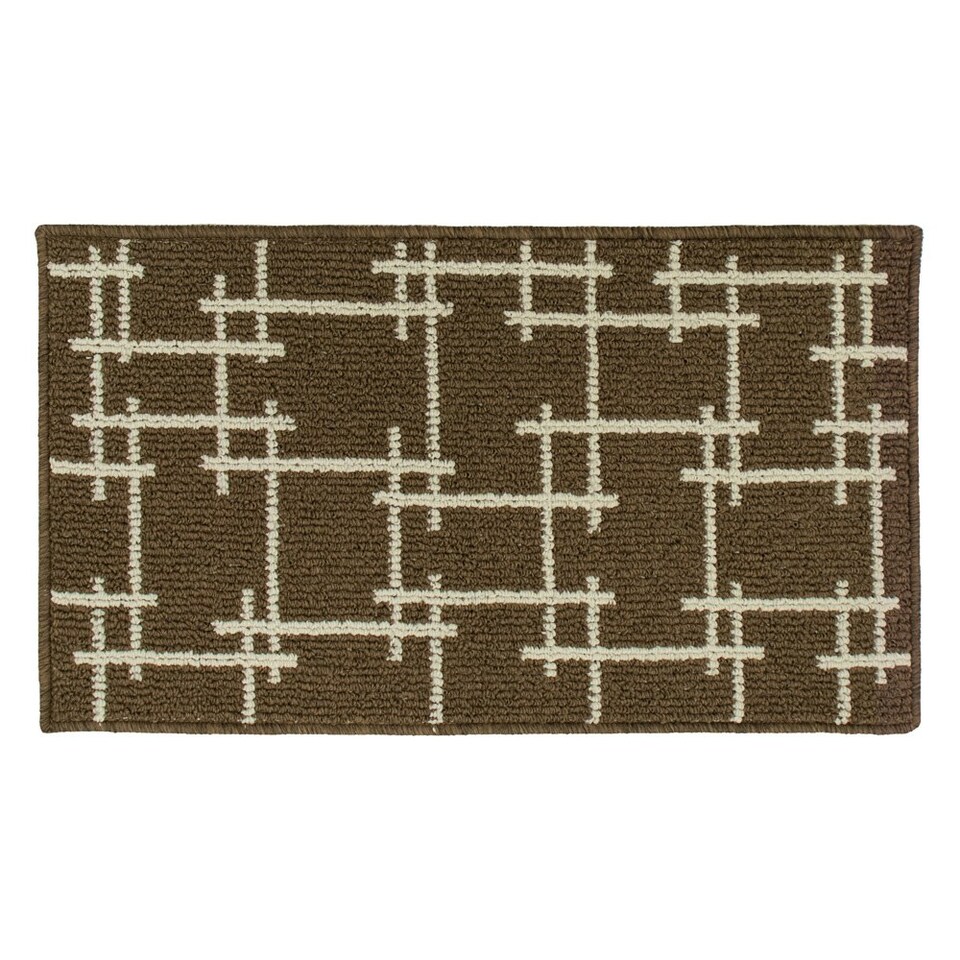 image 1 of JVL Vector Indoor Machine Washable Doormat 40x70cm, Brown