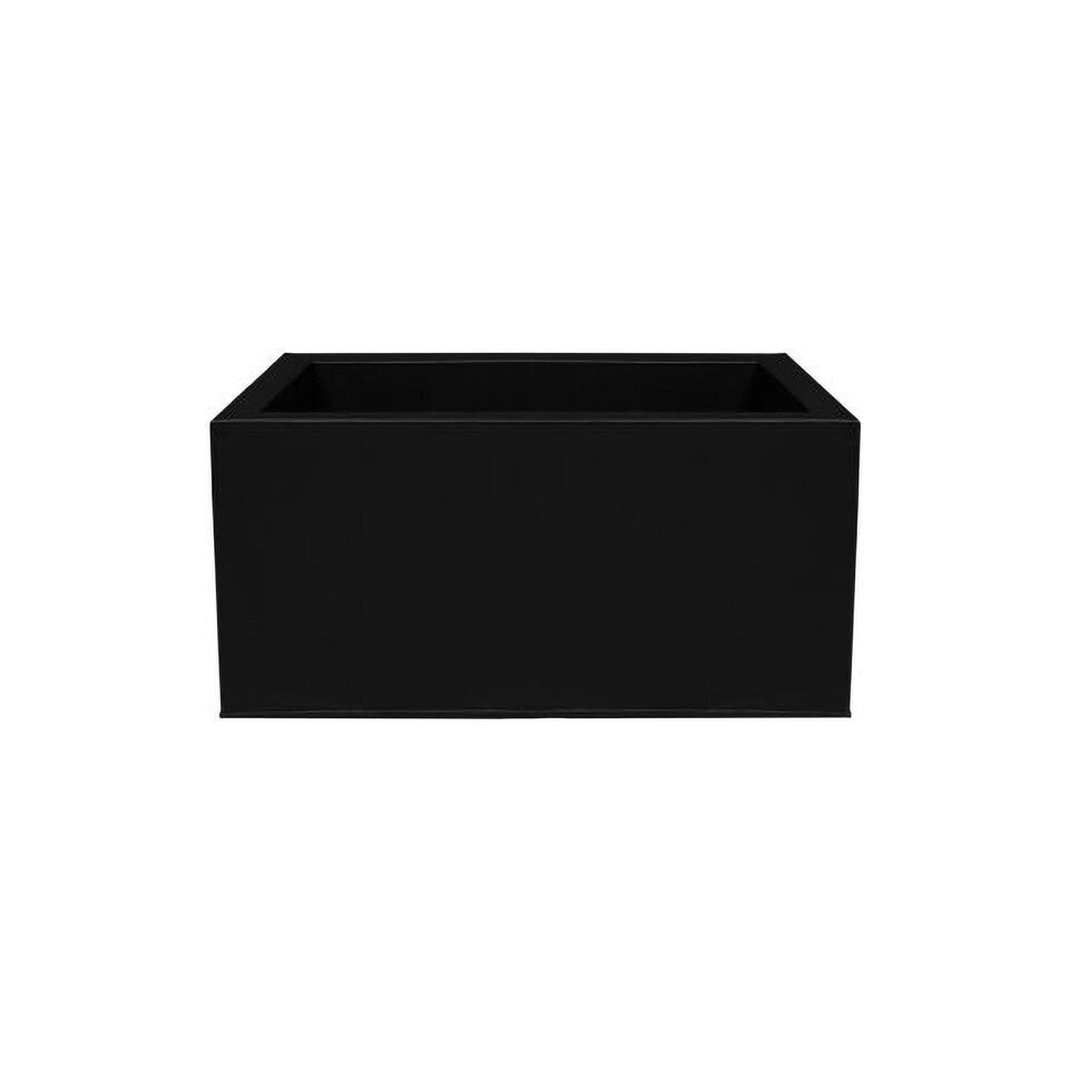 image 1 of Primrose Zinc Steel Outdoor Black Weather Resistant Patio Planter 50cm