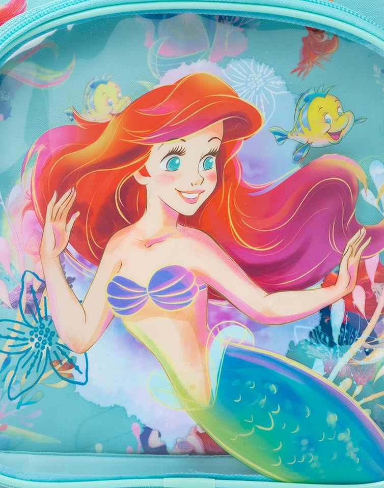 image 1 of Disney The Little Mermaid Kids Backpack | Girls Ariel Blue Sea-Themed Rucksack with Adjustable Straps | School, Travel, Sports or Day Bag | Princess Character Luggage | Official Disney Merchandise | Blue | Blue