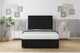 image 2 of Sloomy Texas Black Plush Divan Bed Base No Drawers With 54 Inch Floor Standing Headboard | Black | Black | Double | 1