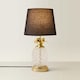 image 4 of ValueLights Contemporary Pineapple Design Gold And Clear Table Lamp With Black Shade