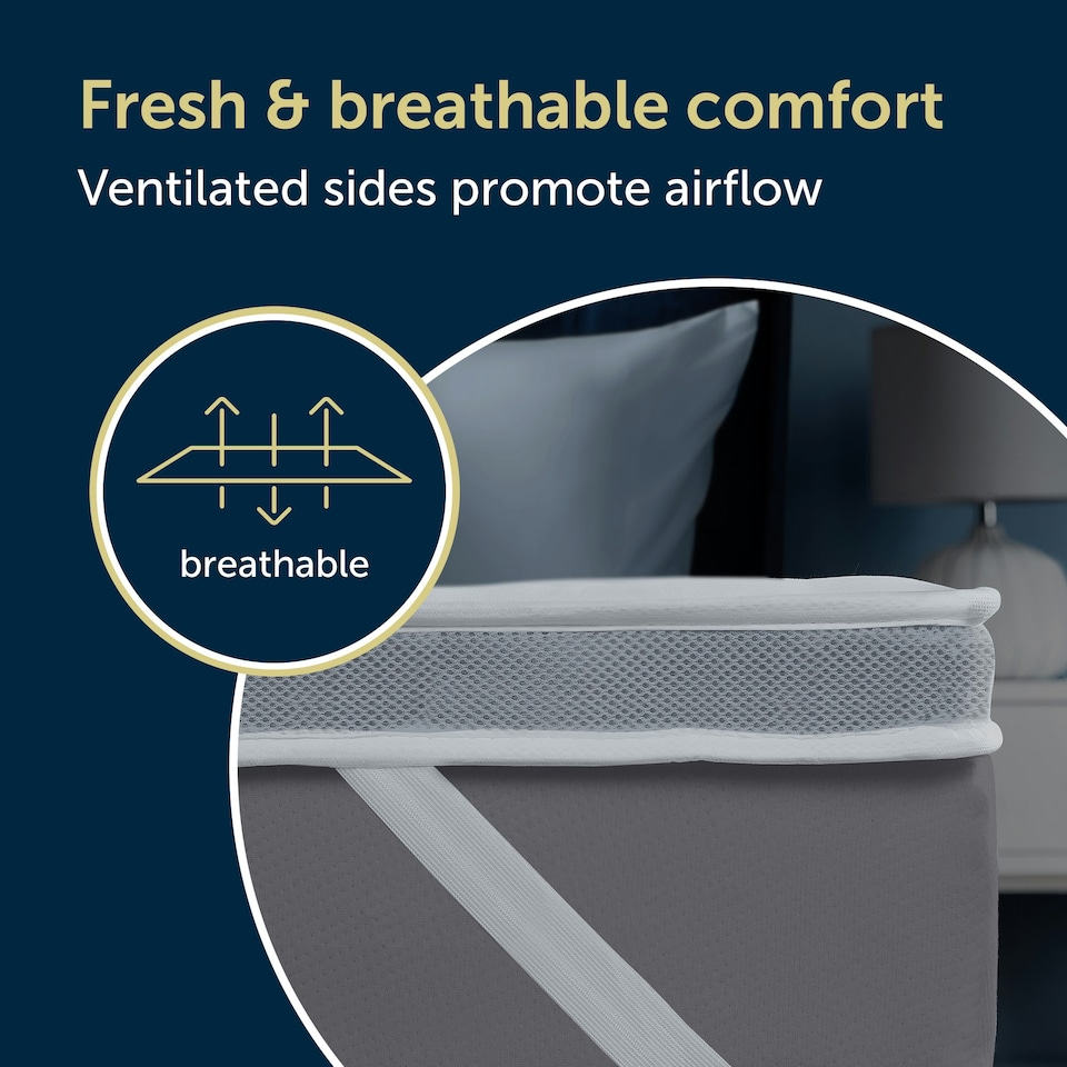 image 1 of Dreamland Breathable Comfort Mattress Topper, Double