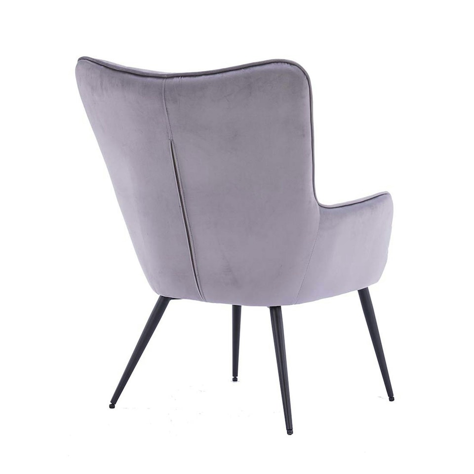 image 1 of Vera Velvet Occasional Living Room Modern Accent Chair (Grey)