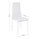 image 4 of Living and Home Set of 4 Faux Leather High Back Dining Chairs - White