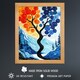 image 2 of Autumn To Winter Tree Folk Mountain Landscape Wood Framed Wall Art Print