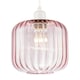 image 2 of Contemporary Soft Pink Glass Wide Ribbed Square Pendant Light Shade
